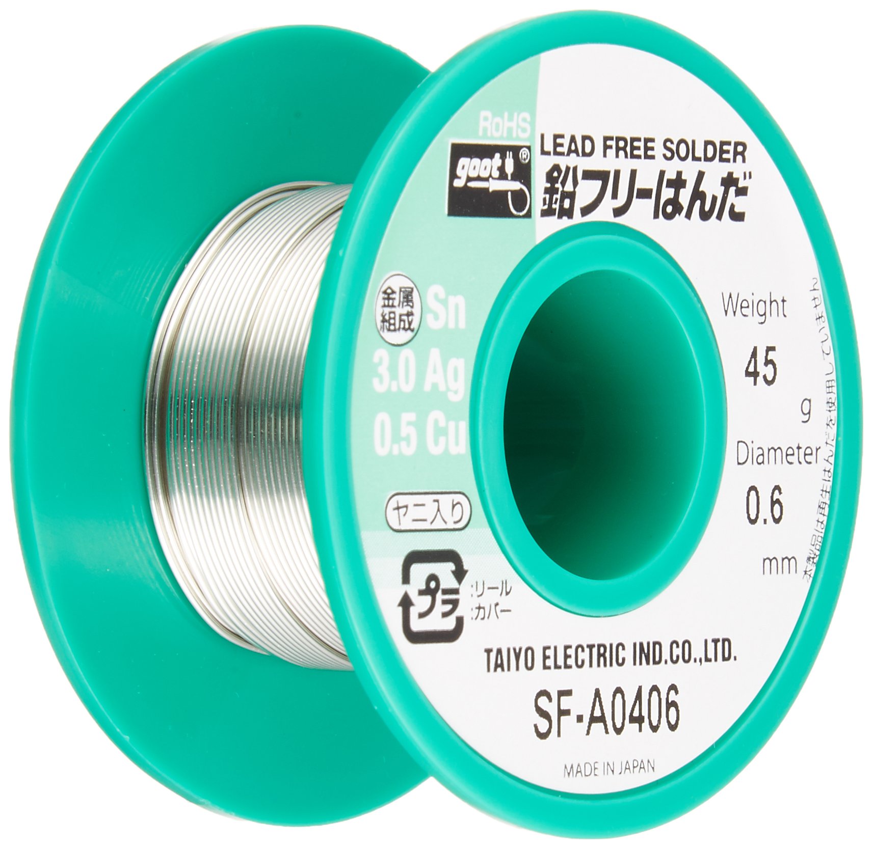 goot 鉛フリーハンダ SF-A0406 wgteh8f Amazon | 太洋電機産業(goot) 鉛フリーはんだ Φ0.6mm スズ96.5%/銀3.0
